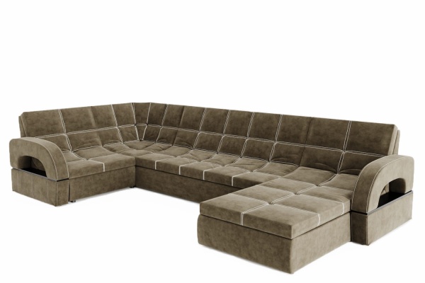 Диван Угловой Мадрид с Оттоманкой (Ш-3560 х Г-1800 х В-1000 мм)/Разные Цвета