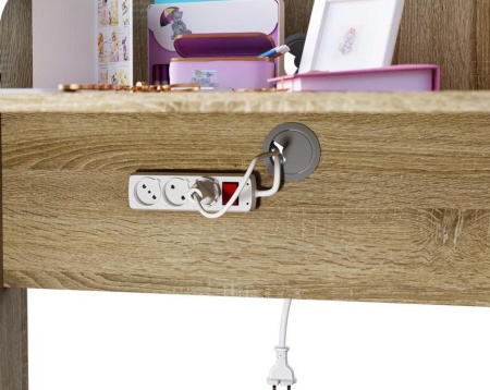 Детская Кровать-Чердак Сэнди Дуб Сонома/Белый Глянец (Д-1235 х В-1820 х Г-2038 мм)