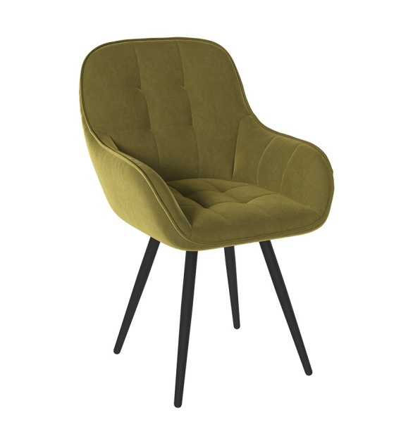 Комплект стульев Сильвер (2 шт), черный велюр желтый