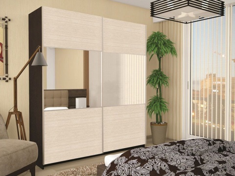 Шкаф-Купе №22 Венге/Дуб Белфорт (Ш-2000 × В-2300 × Г-580 мм)