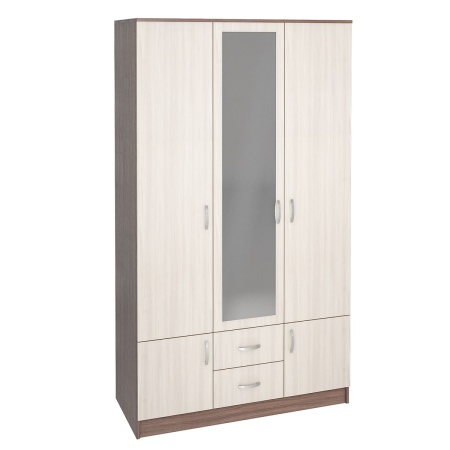 Шкаф Рига 3-х Створчатый с Зеркалом ШК-3/Разные Цвета (Ш-1200 х В-2120 х Г-520 мм)